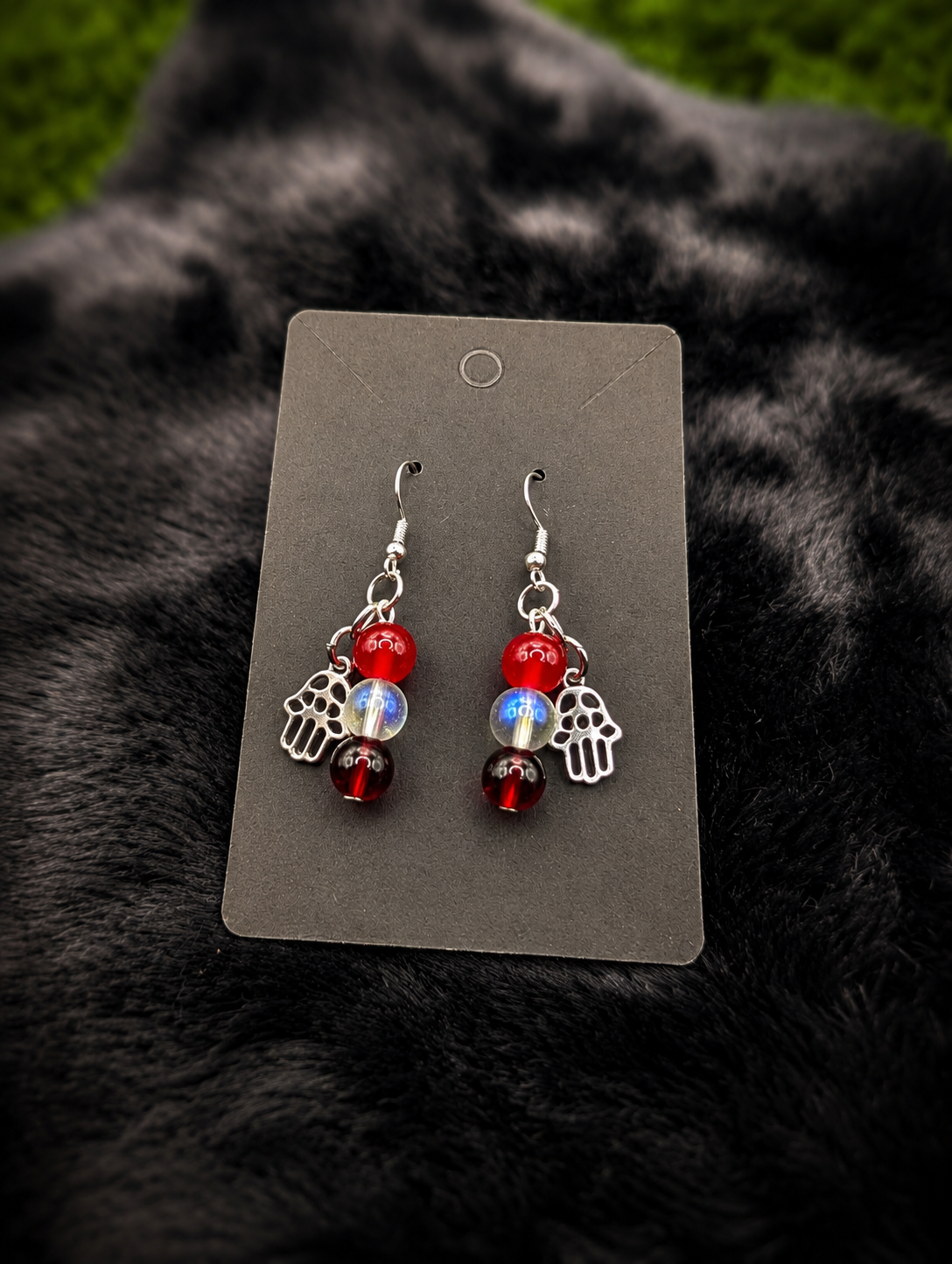 Midnight Blue Glass Bead Drop Earrings