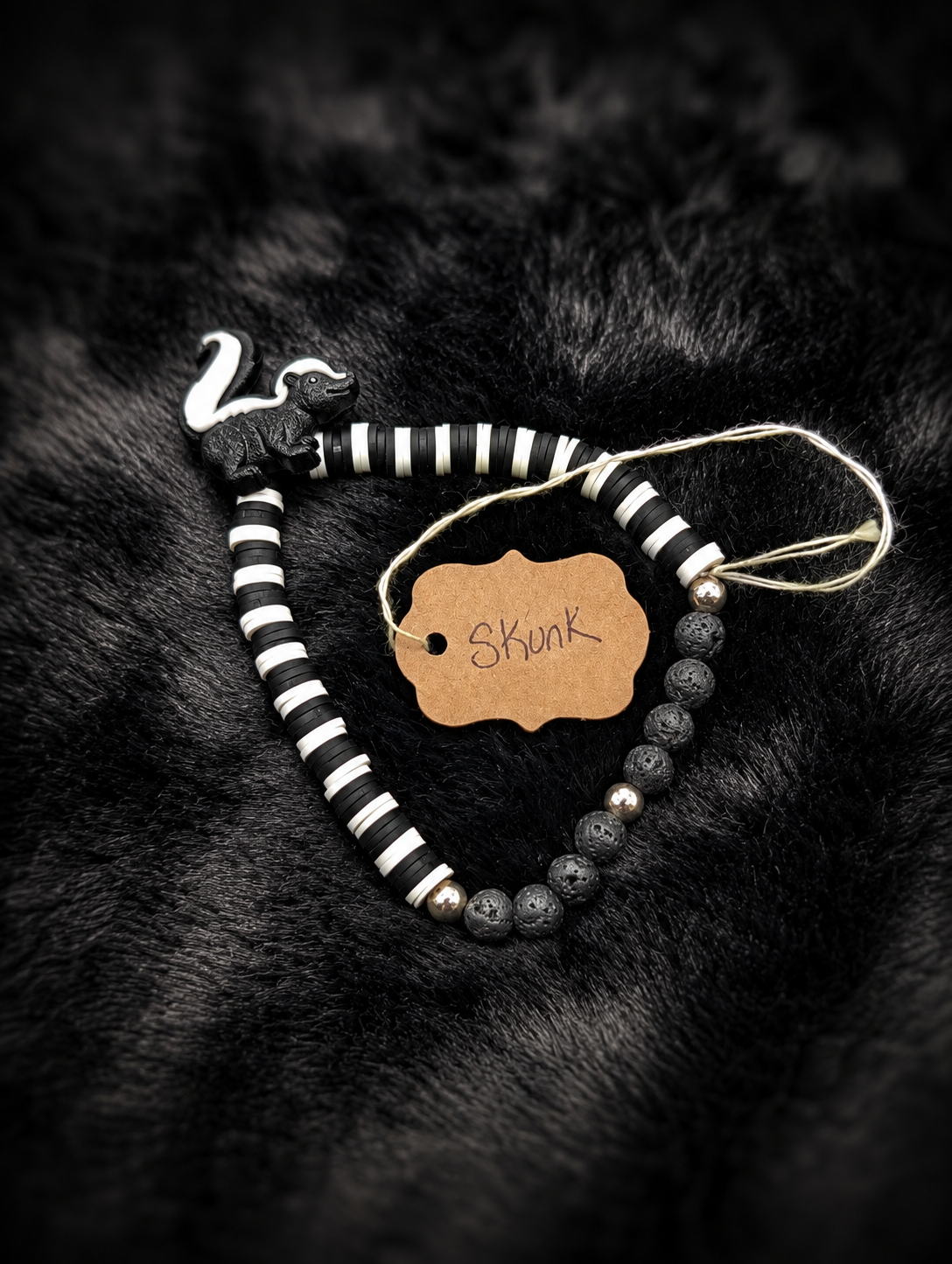 Playful Skunk Heishi Bracelet