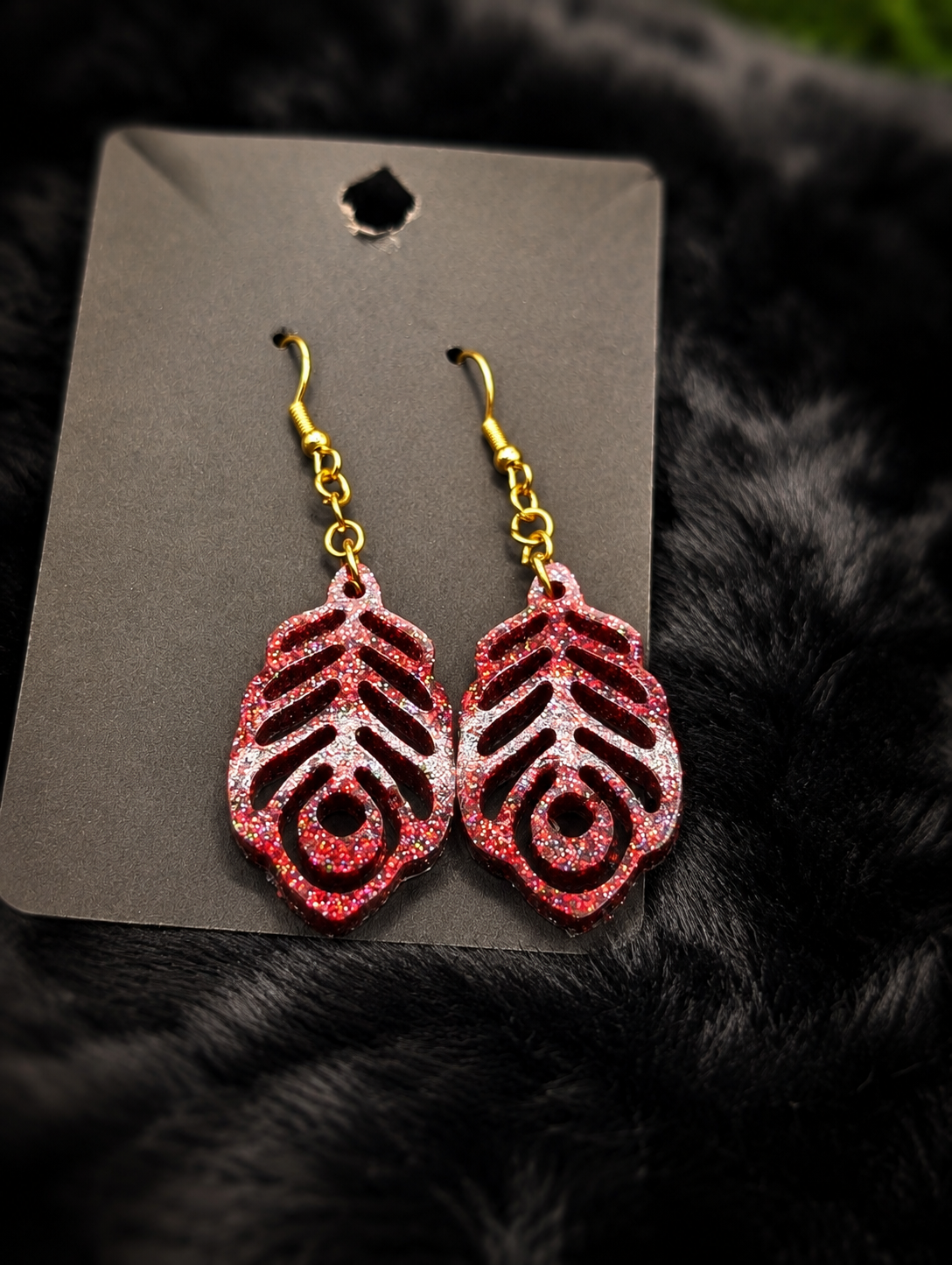 Crimson Plume Earrings ❤️✨