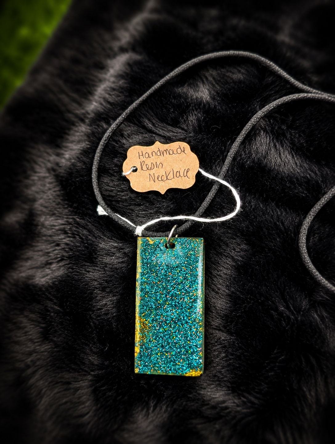 Celestial Sparkle Handmade Resin Pendant Necklace