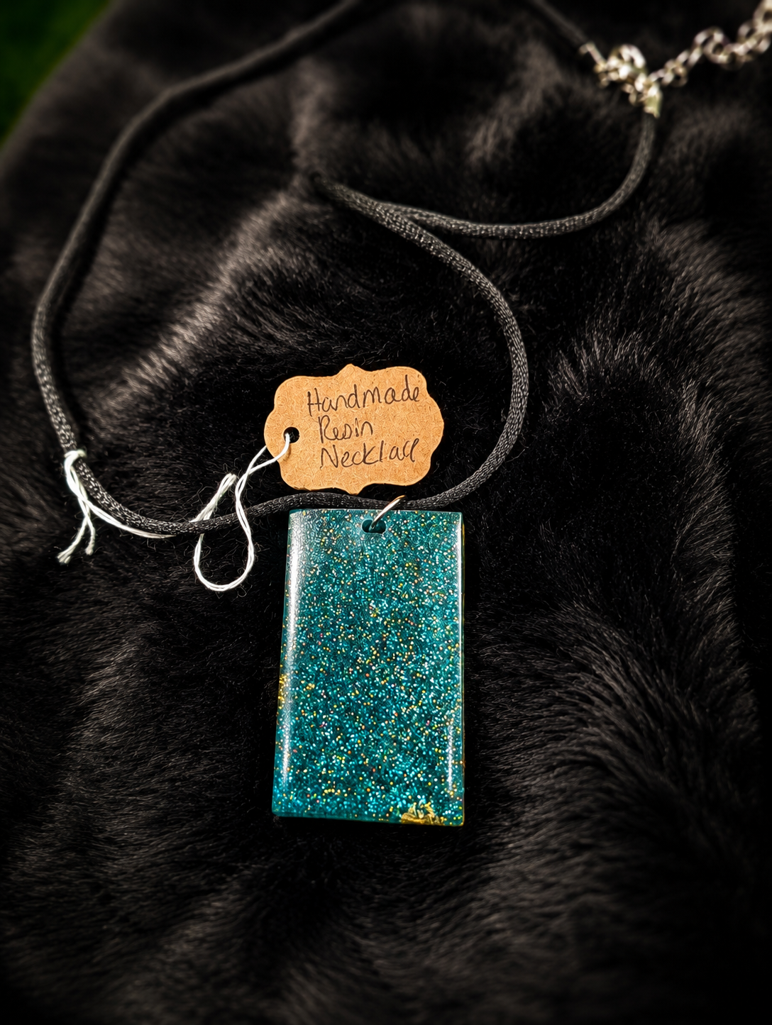 Celestial Sparkle Handmade Resin Pendant Necklace