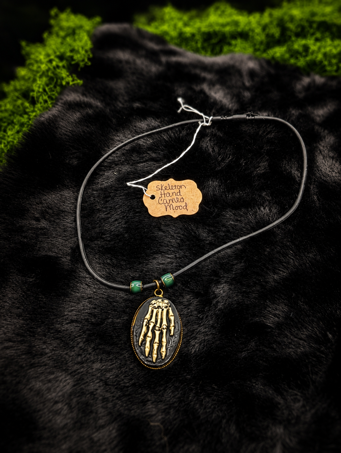 Macabre Mood Cameo Necklace – Handmade Gothic Silicone Necklace