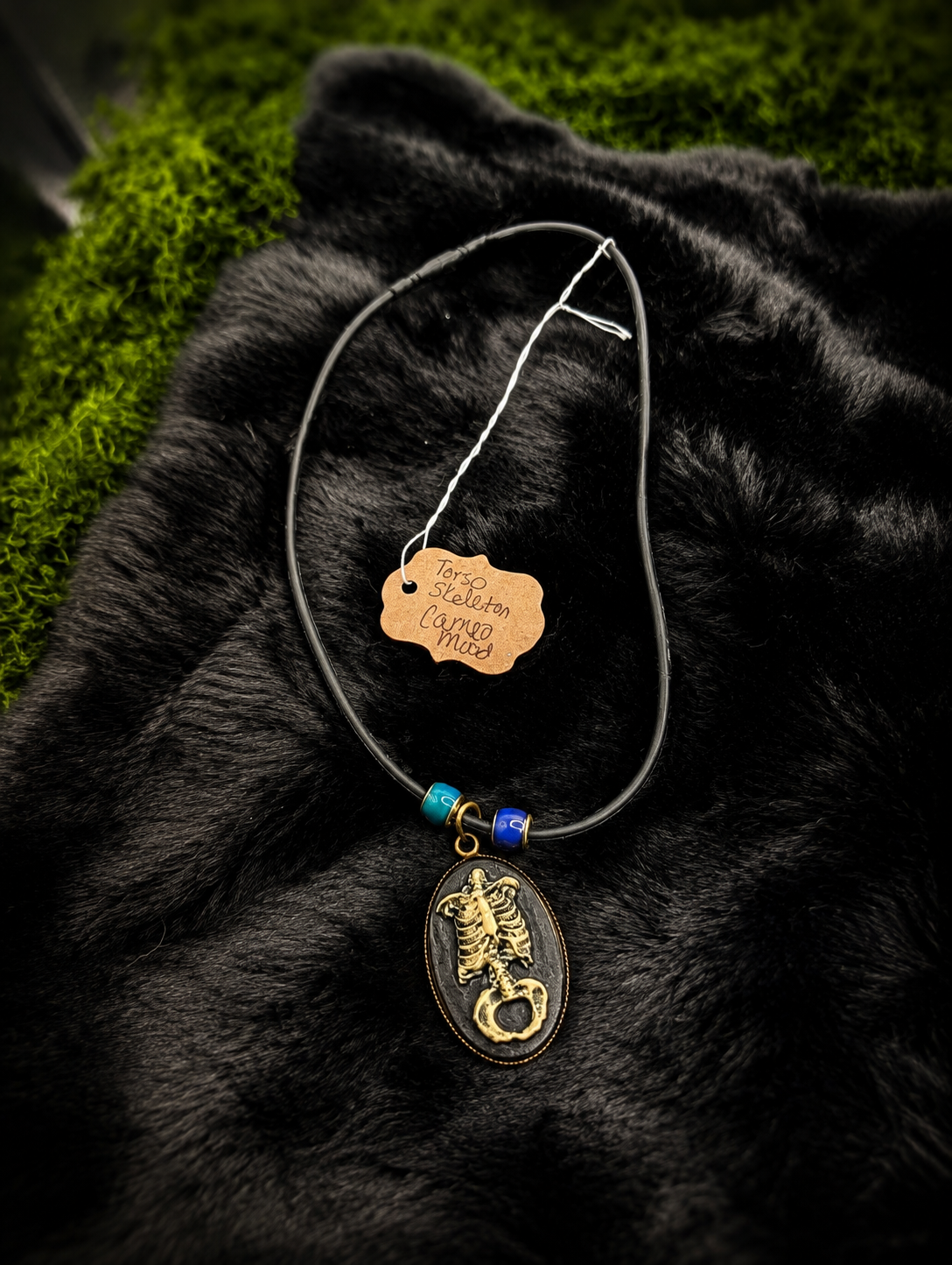 Macabre Mood Cameo Necklace – Handmade Gothic Silicone Necklace
