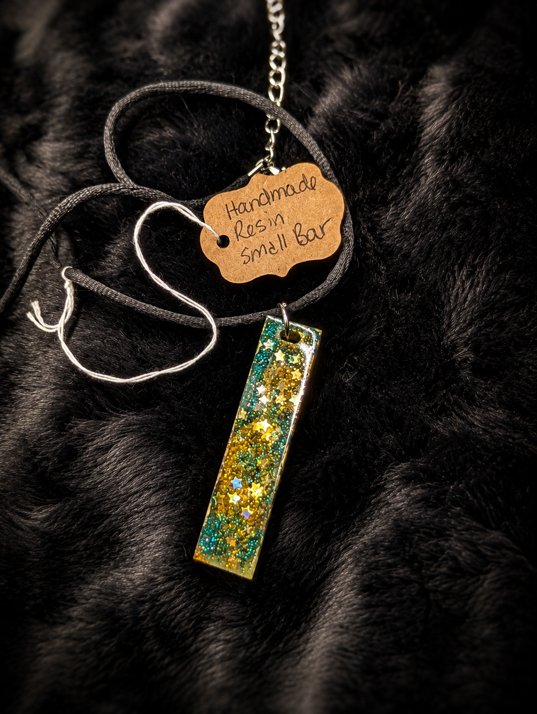 Celestial Sparkle Handmade Resin Pendant Necklace