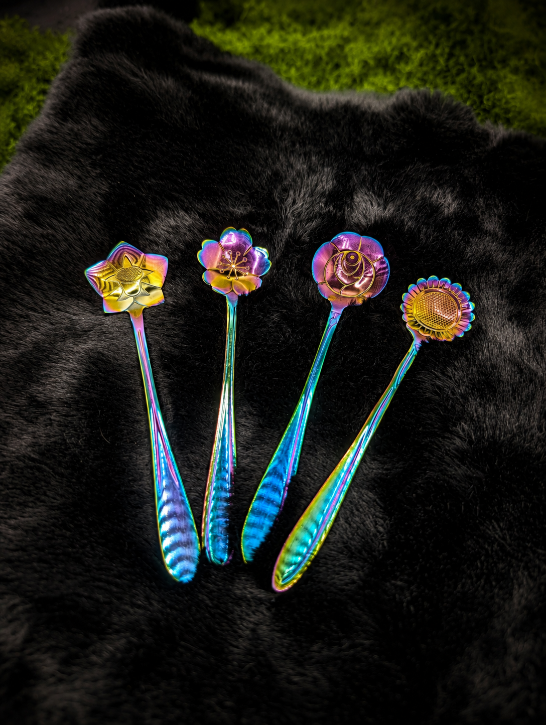 Anodized Floral Tea Stirring Spoon – Stainless Steel Tea Accessory